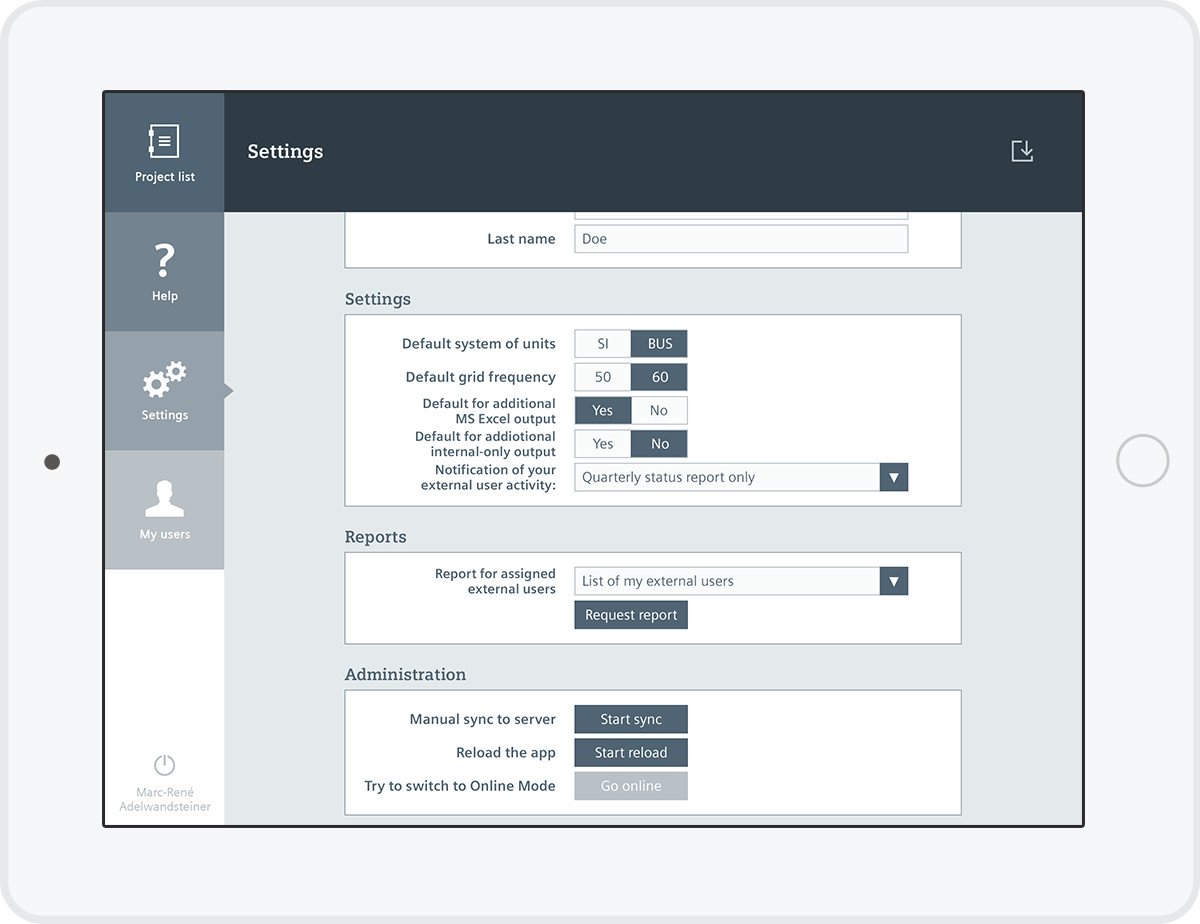 Siemens SIPEP - Web App (Tablet)